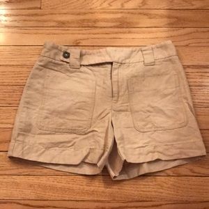Anthropologie Khaki linen shorts Size 0